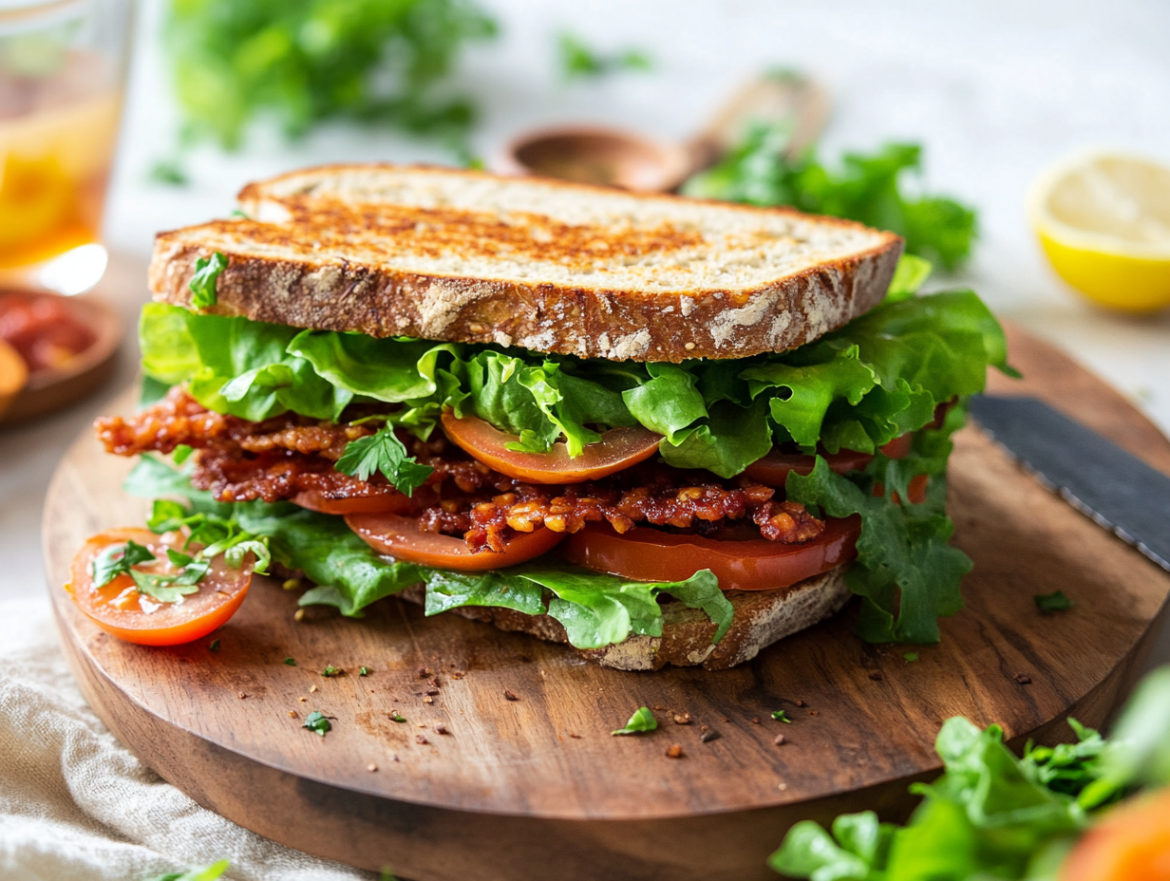 Vegan BLT with Tempeh Bacon