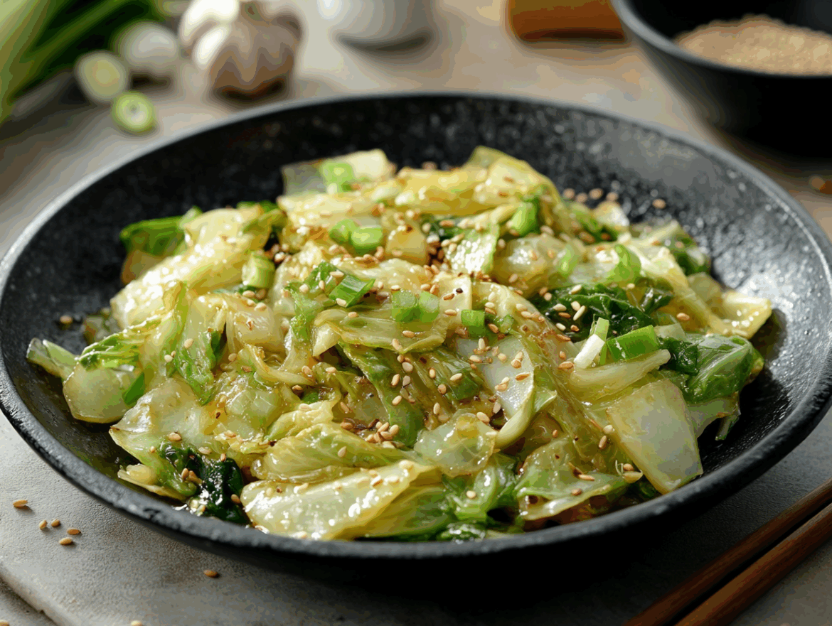 Cabbage Stir-Fry with Garlic and Ginger