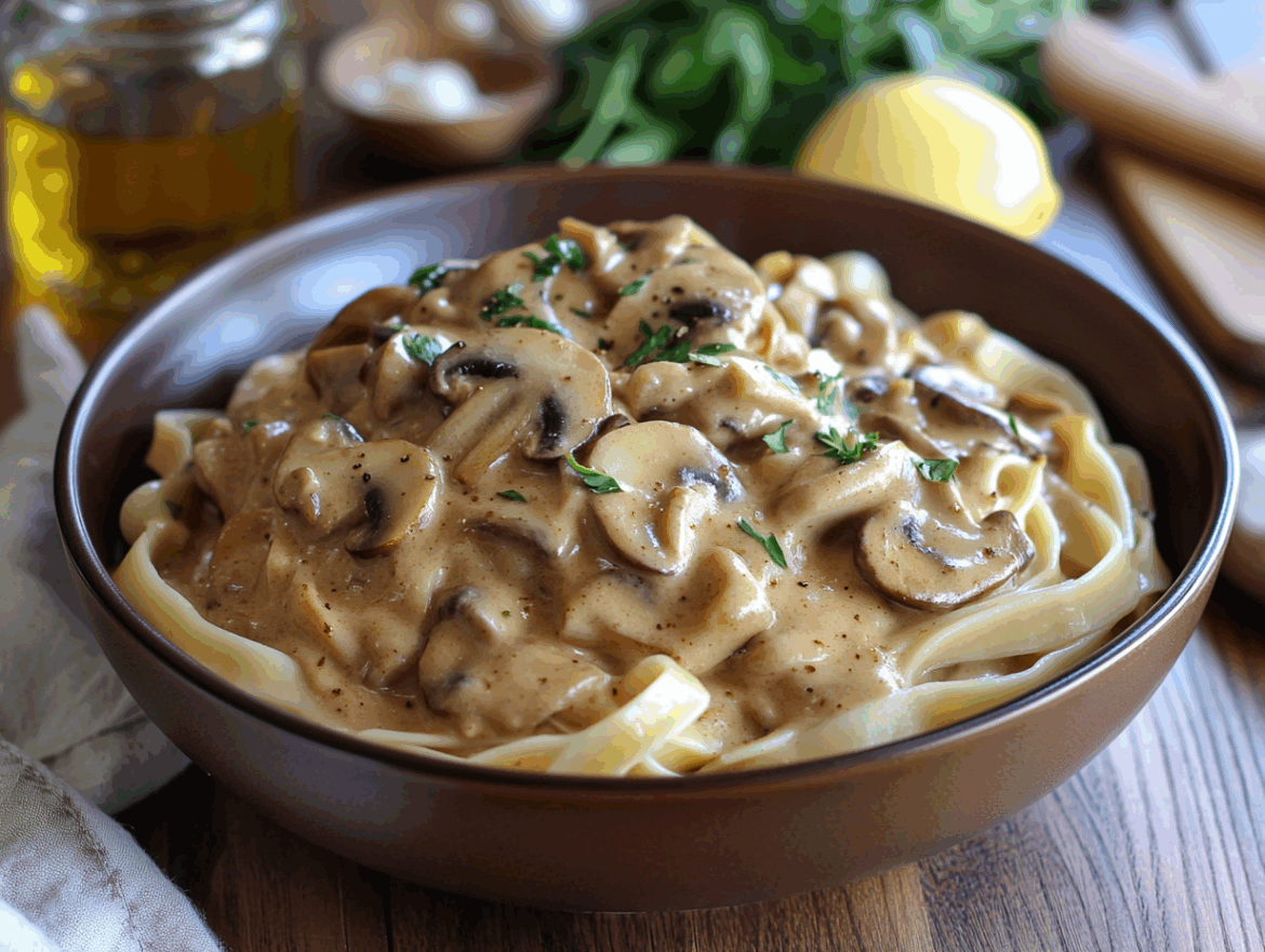 Vegan Mushroom Stroganoff