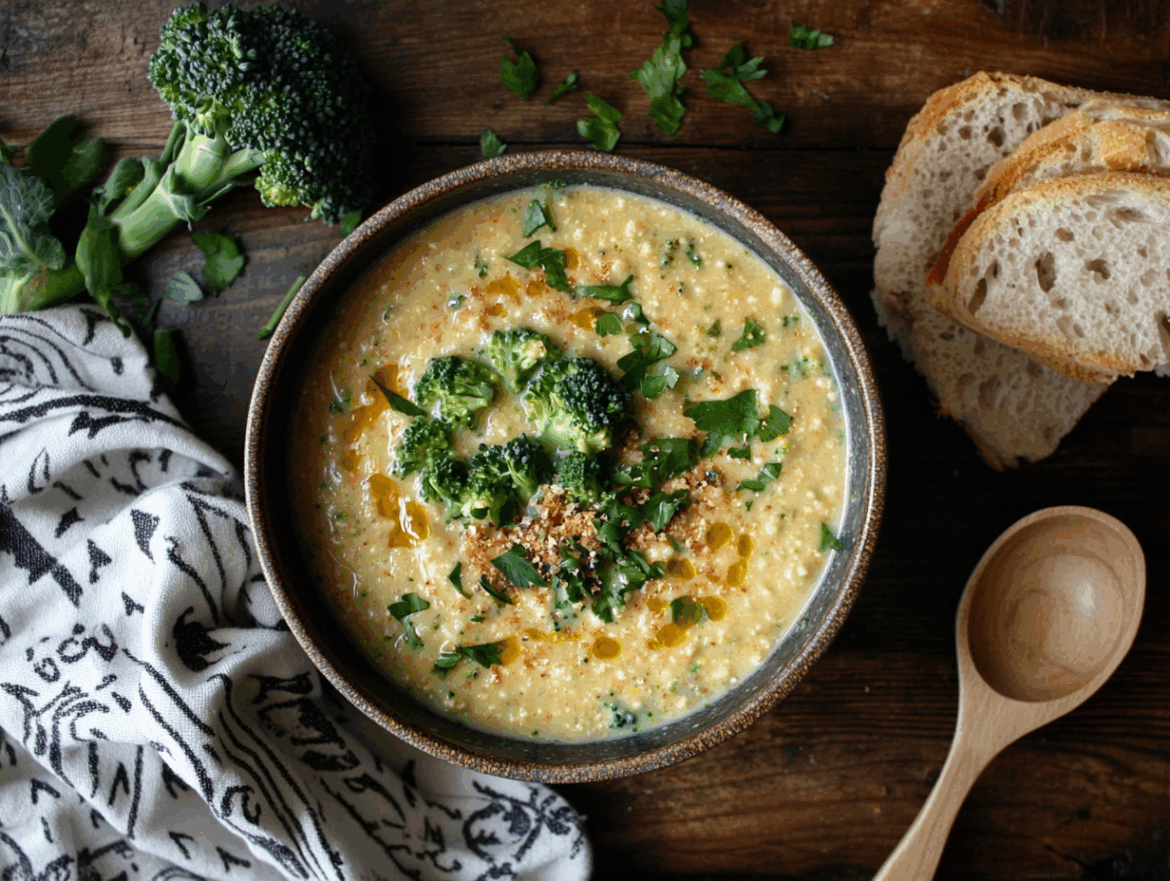 Vegan Broccoli Cheddar Soup
